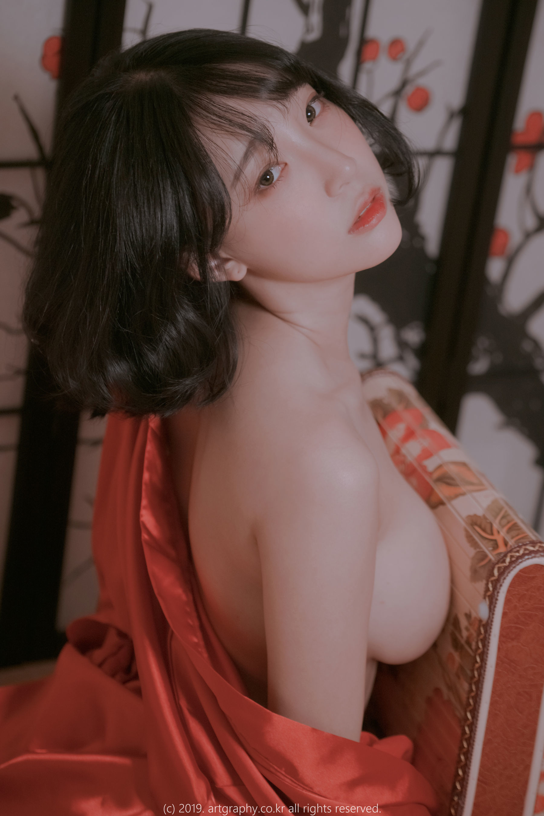 [ARTGRAVIA] VOL.069 巨乳少女姜仁卿 - 透视睡衣 古典红色睡袍  第9张