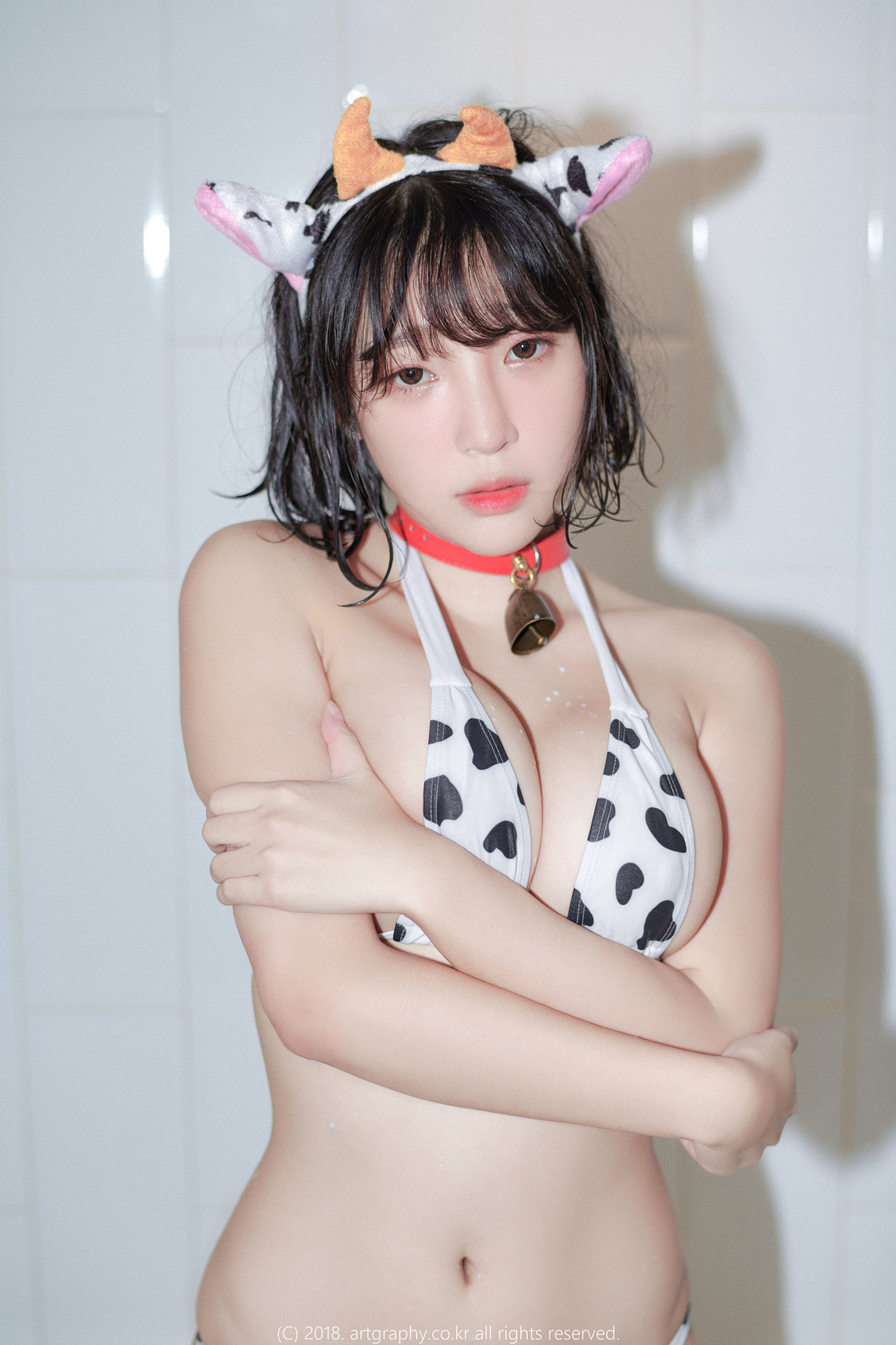 [ARTGRAVIA] VOL.039 巨乳少女姜仁卿 - 白猫少女 奶牛尤物  第12张