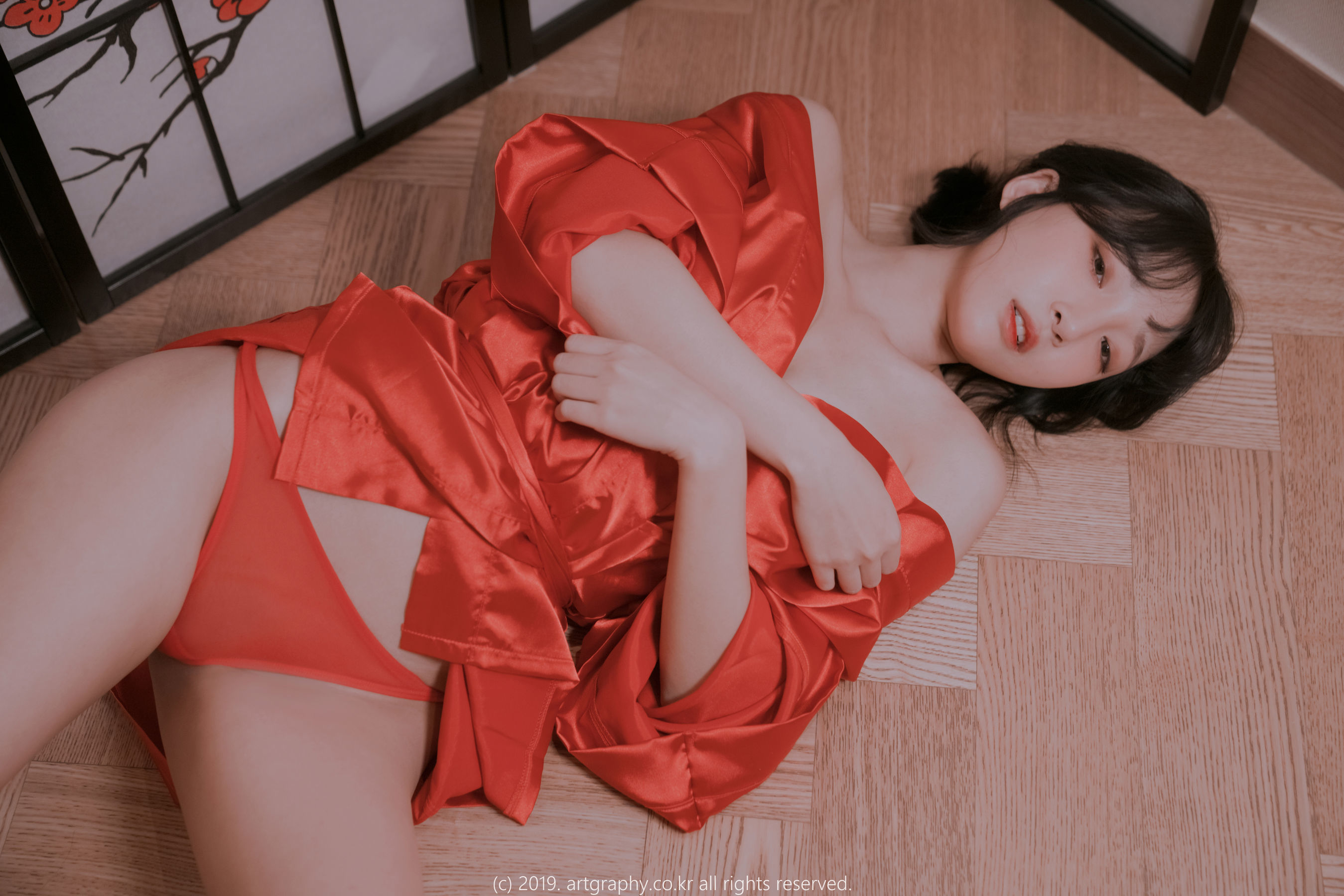 [ARTGRAVIA] VOL.069 巨乳少女姜仁卿 - 透视睡衣 古典红色睡袍  第8张