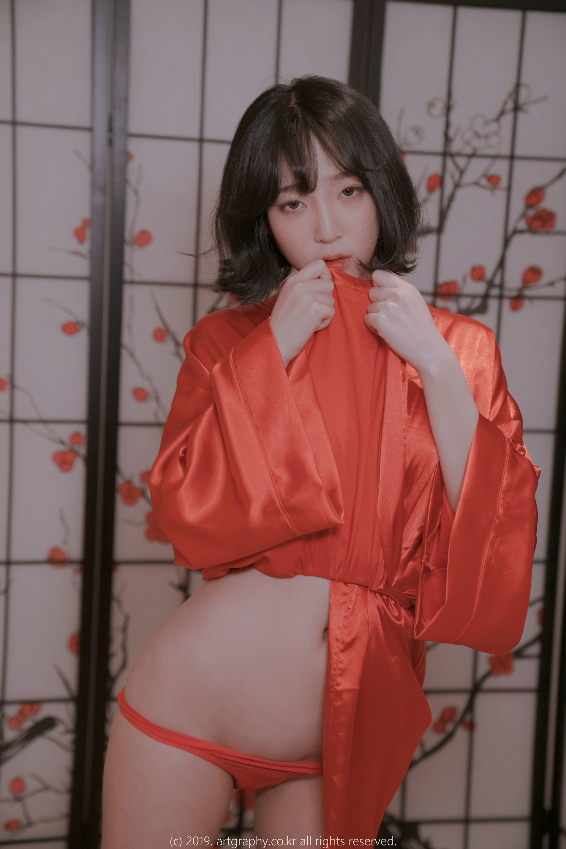 [ARTGRAVIA] VOL.069 巨乳少女姜仁卿 - 透视睡衣 古典红色睡袍  第38张