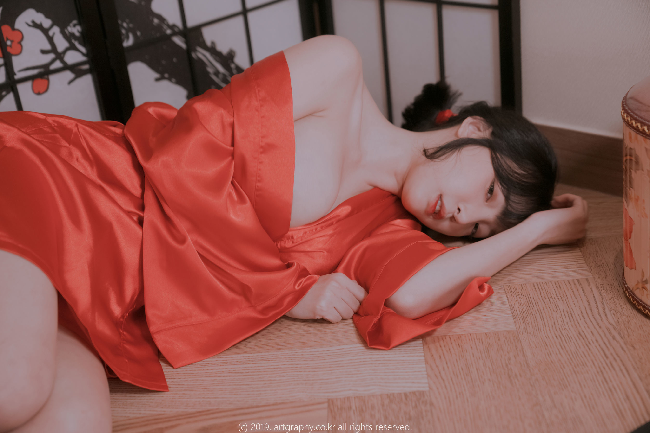 [ARTGRAVIA] VOL.069 巨乳少女姜仁卿 - 透视睡衣 古典红色睡袍  第8张