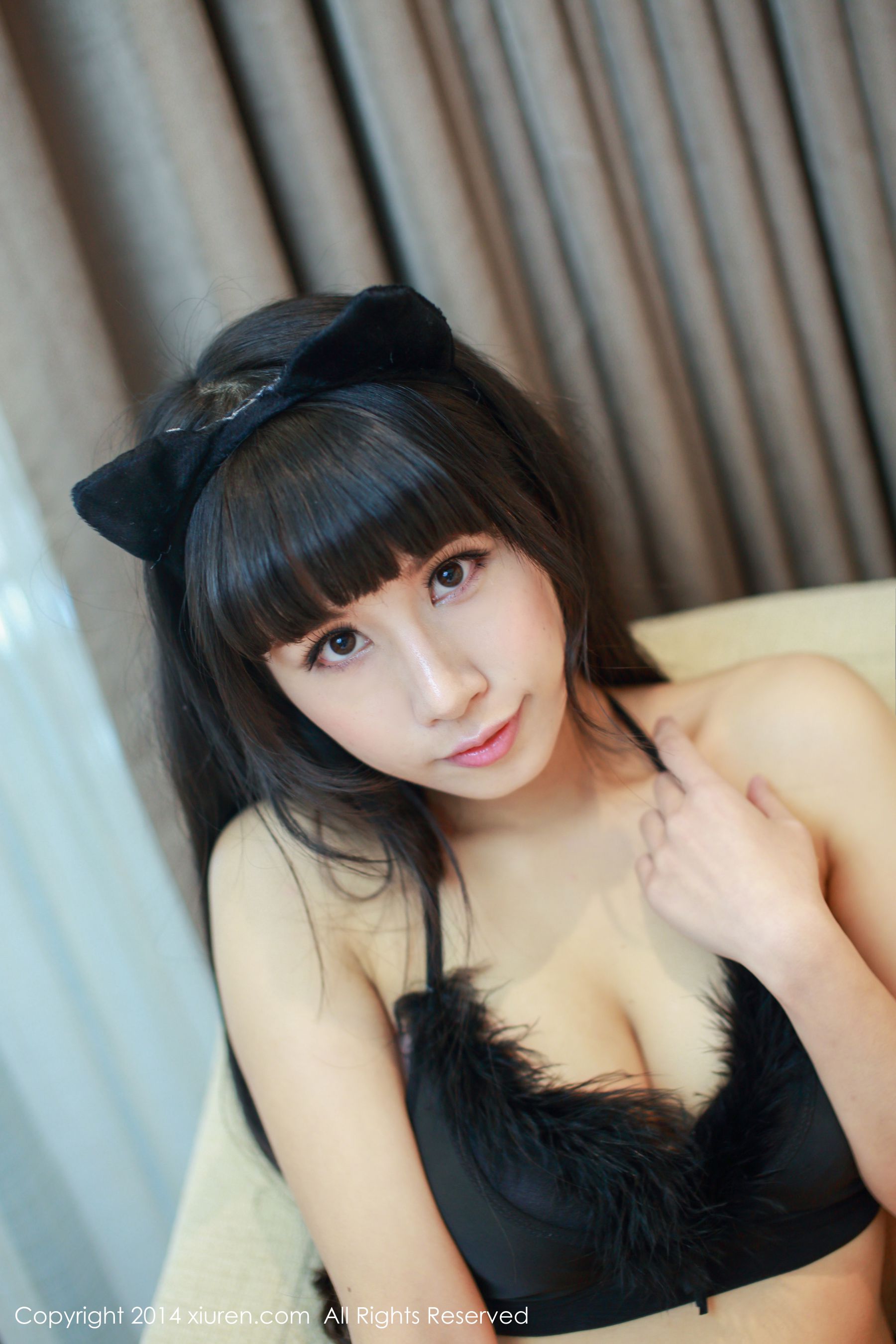 涵涵Blackangela《厨娘装 猫耳cosplay》 [秀人网XiuRen] No.132  第69张