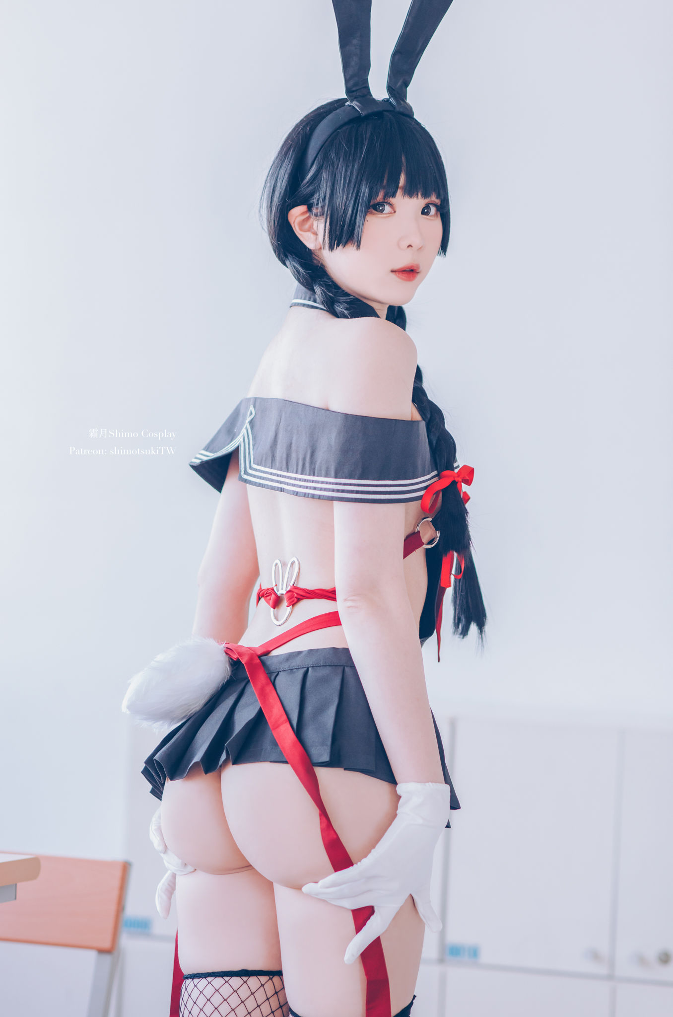  微博妹纸霜月shimo - 卯月桃子 水手服兔女郎 第4张