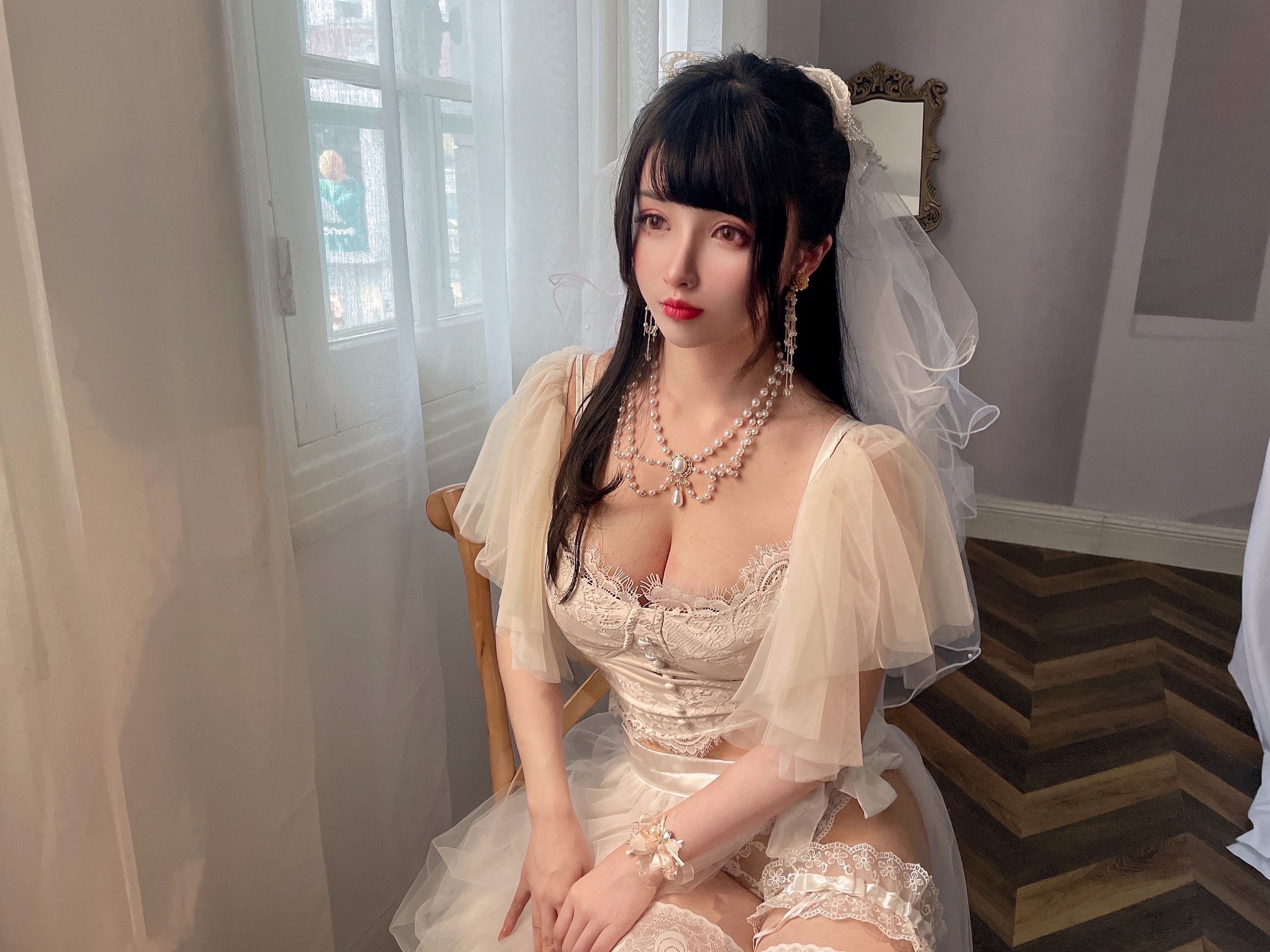  COS福利rioko凉凉子 - 透明婚纱 第38张