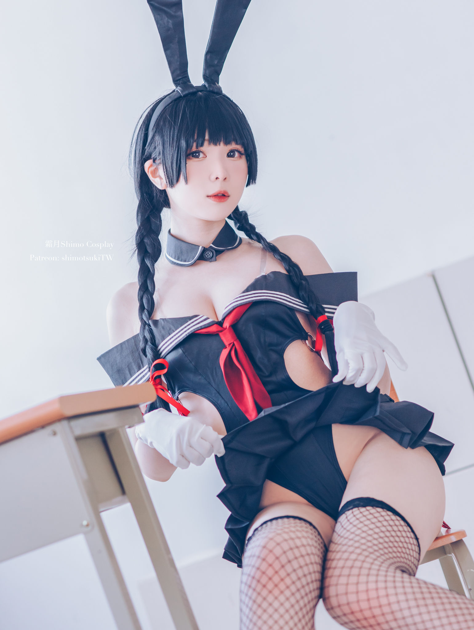  微博妹纸霜月shimo - 卯月桃子 水手服兔女郎 第10张