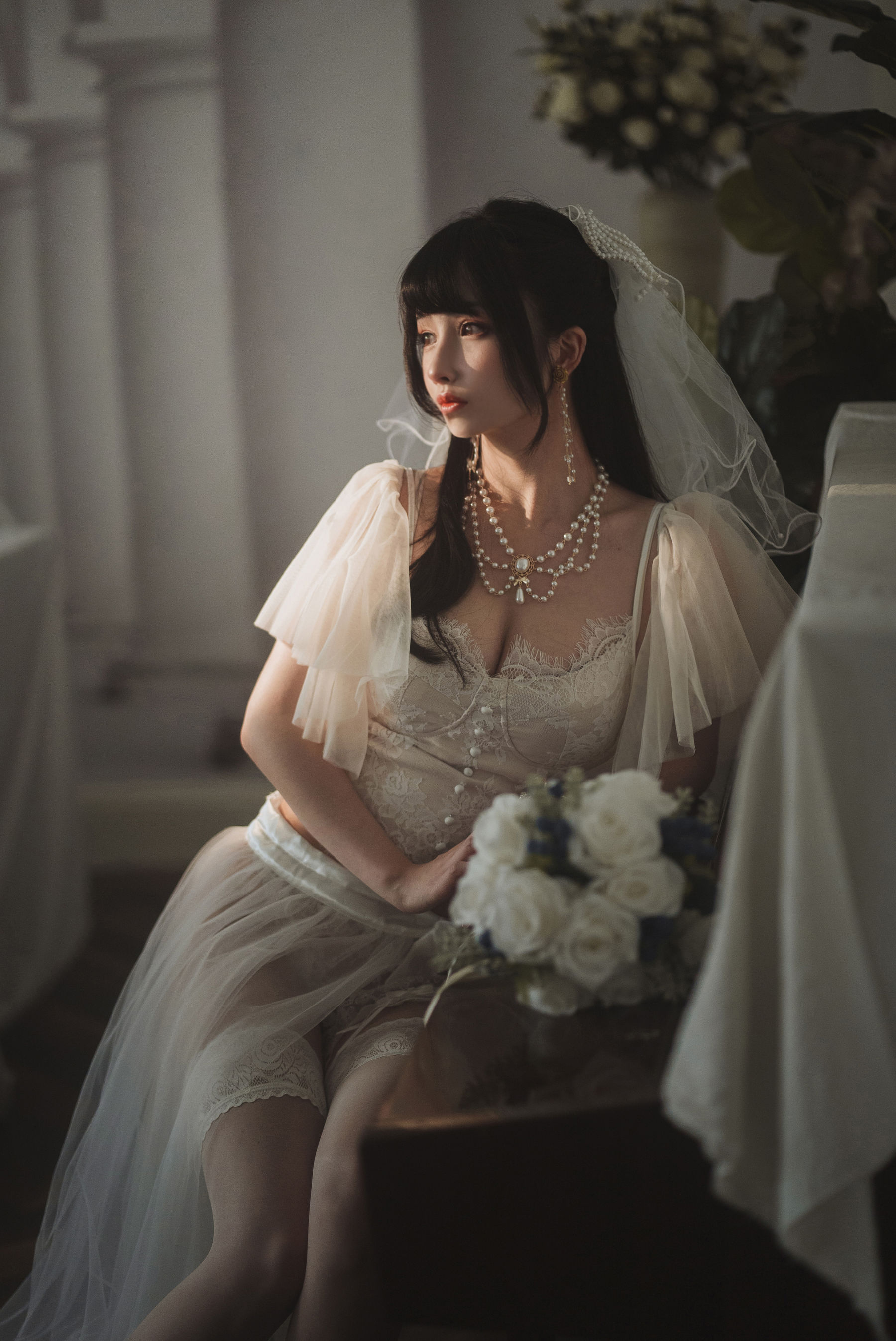  COS福利rioko凉凉子 - 透明婚纱 第13张