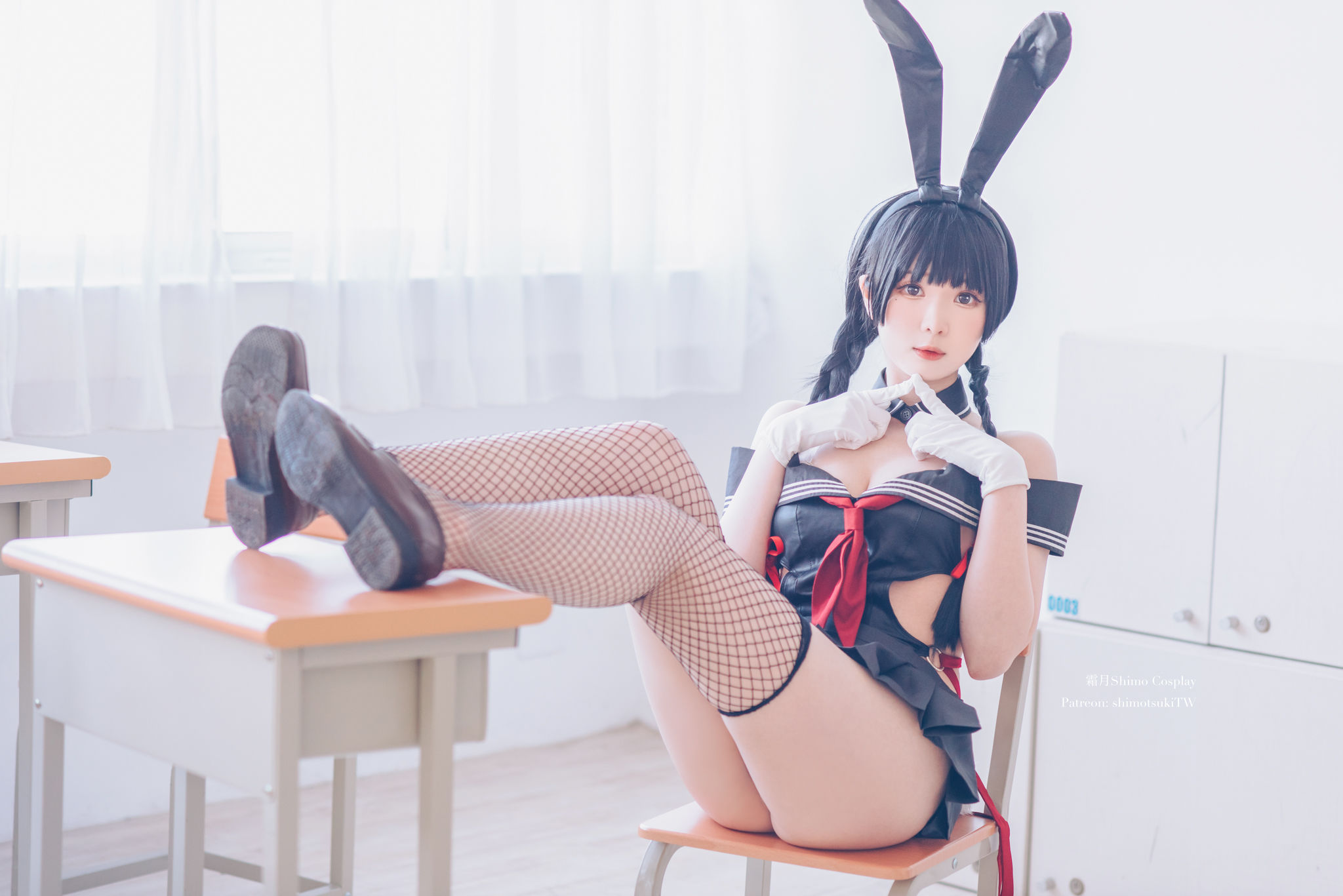  微博妹纸霜月shimo - 卯月桃子 水手服兔女郎 第11张