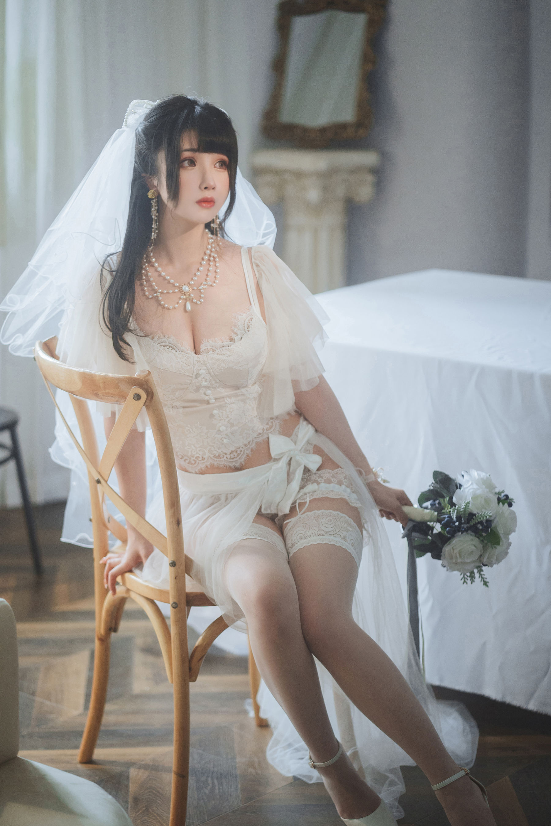  COS福利rioko凉凉子 - 透明婚纱 第2张