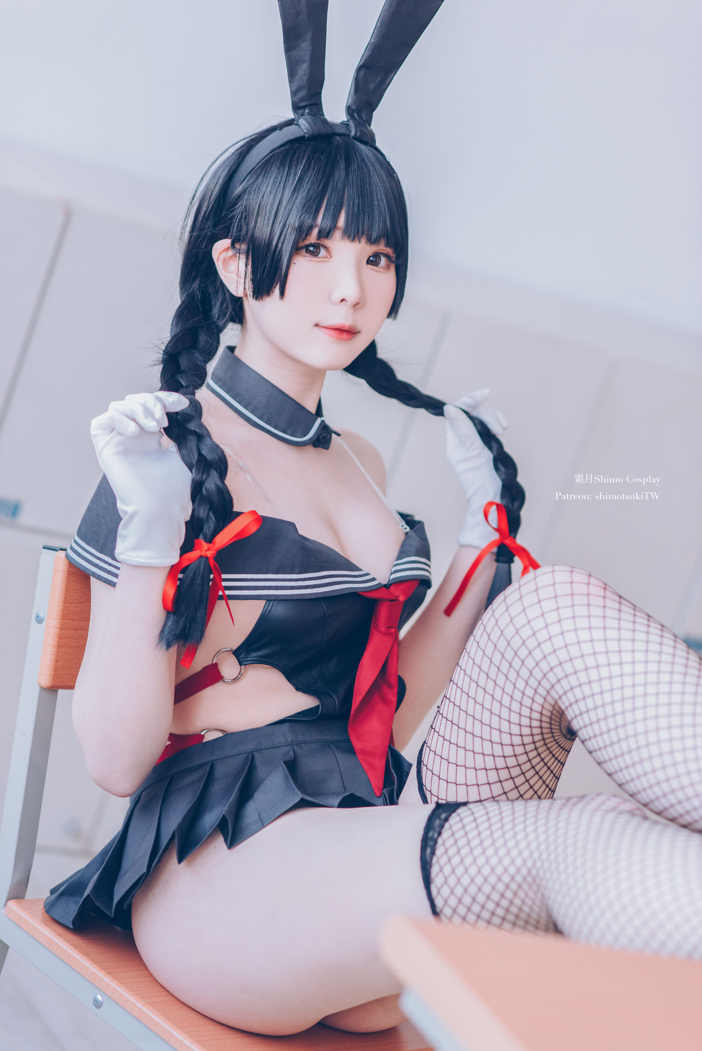  微博妹纸霜月shimo - 卯月桃子 水手服兔女郎 第12张