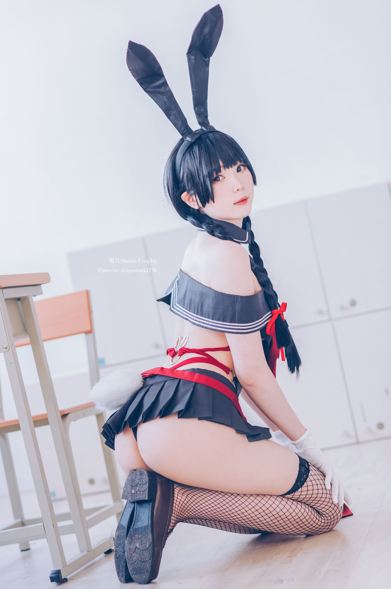  微博妹纸霜月shimo - 卯月桃子 水手服兔女郎 第3张