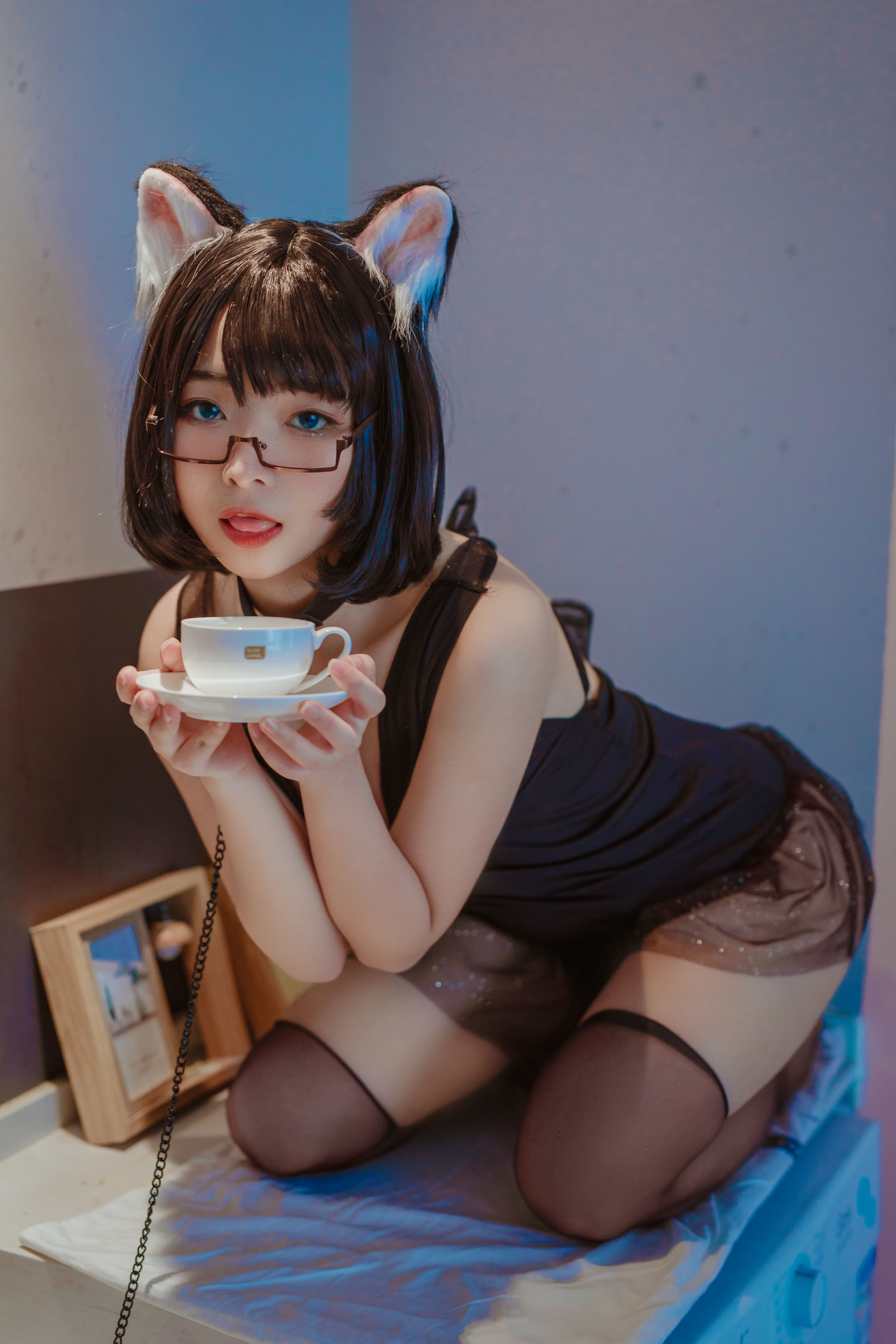  yuuhui玉汇 - 猫猫头黑裙子 第4张