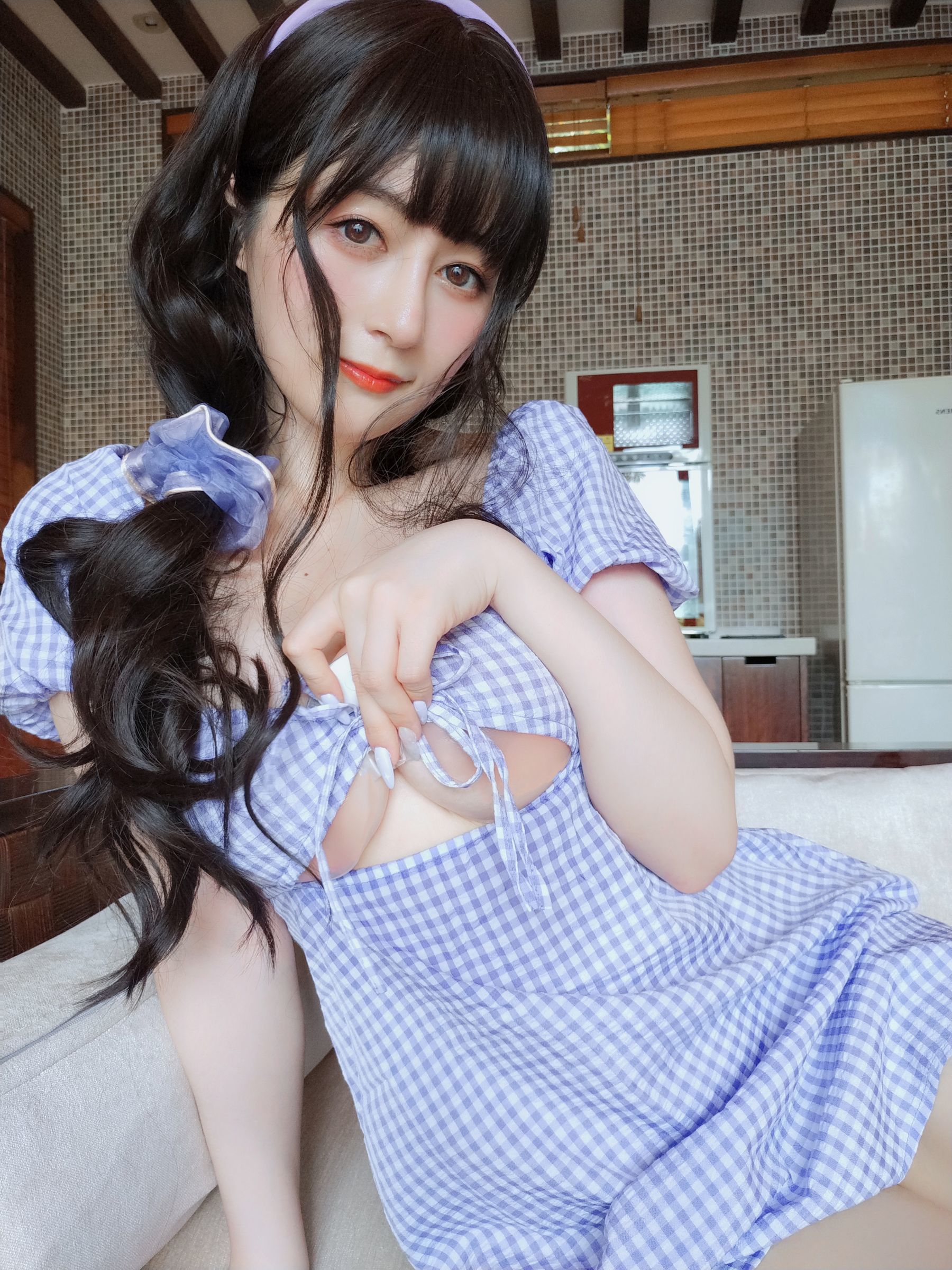 Coser小姐姐白银 - 夏日的格子连衣裙 第53张