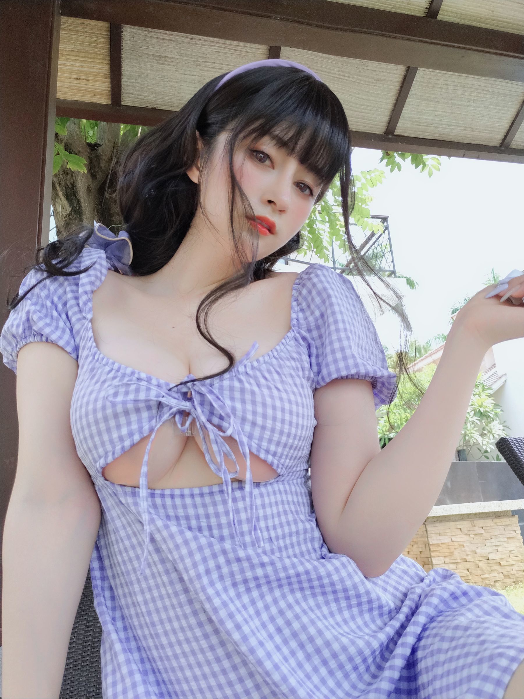  Coser小姐姐白银 - 夏日的格子连衣裙 第11张