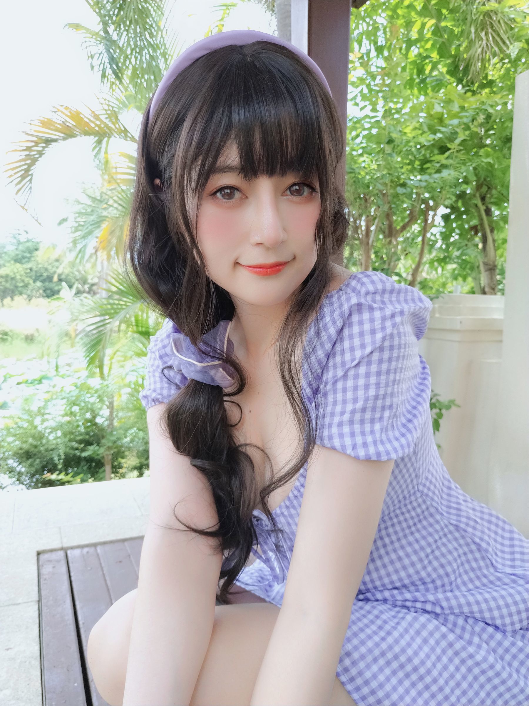  Coser小姐姐白银 - 夏日的格子连衣裙 第35张