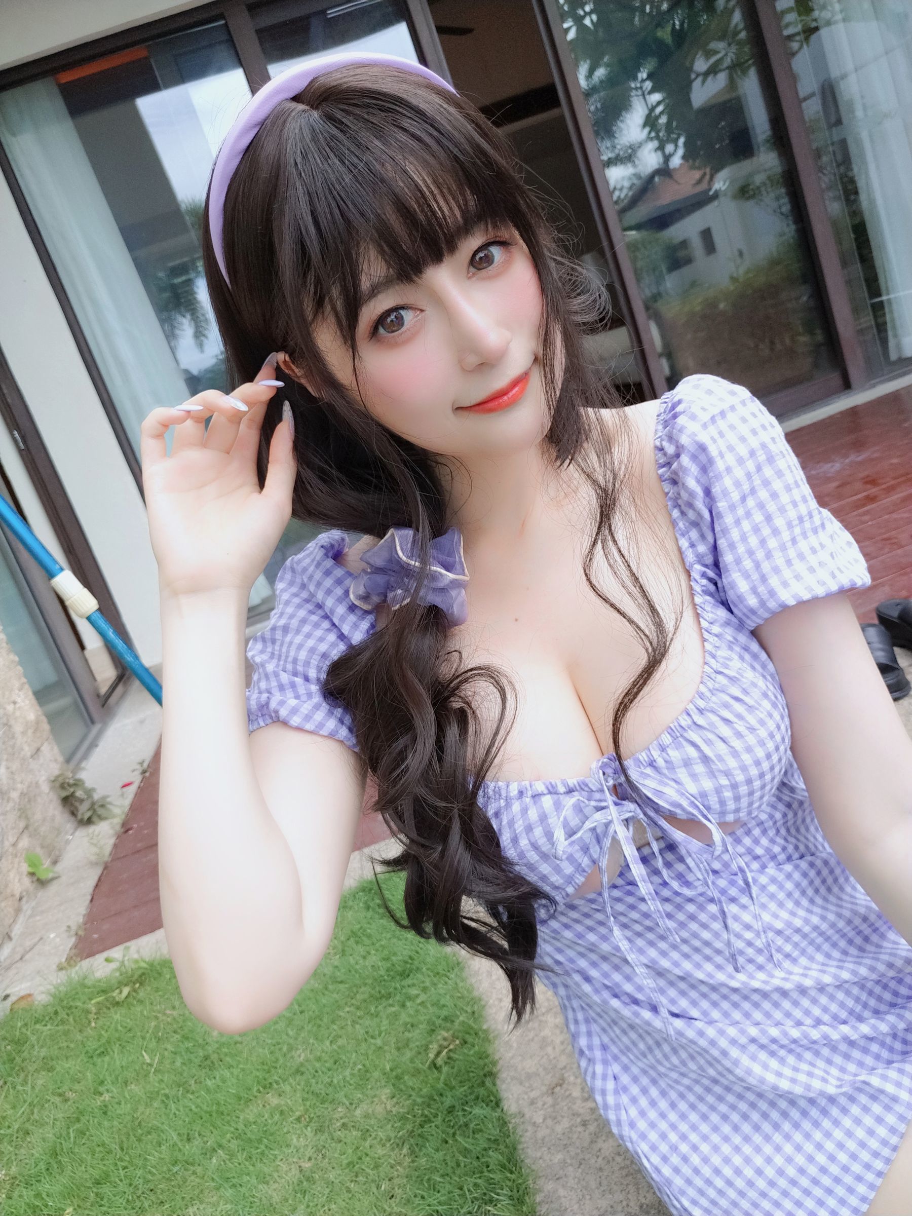  Coser小姐姐白银 - 夏日的格子连衣裙 第74张