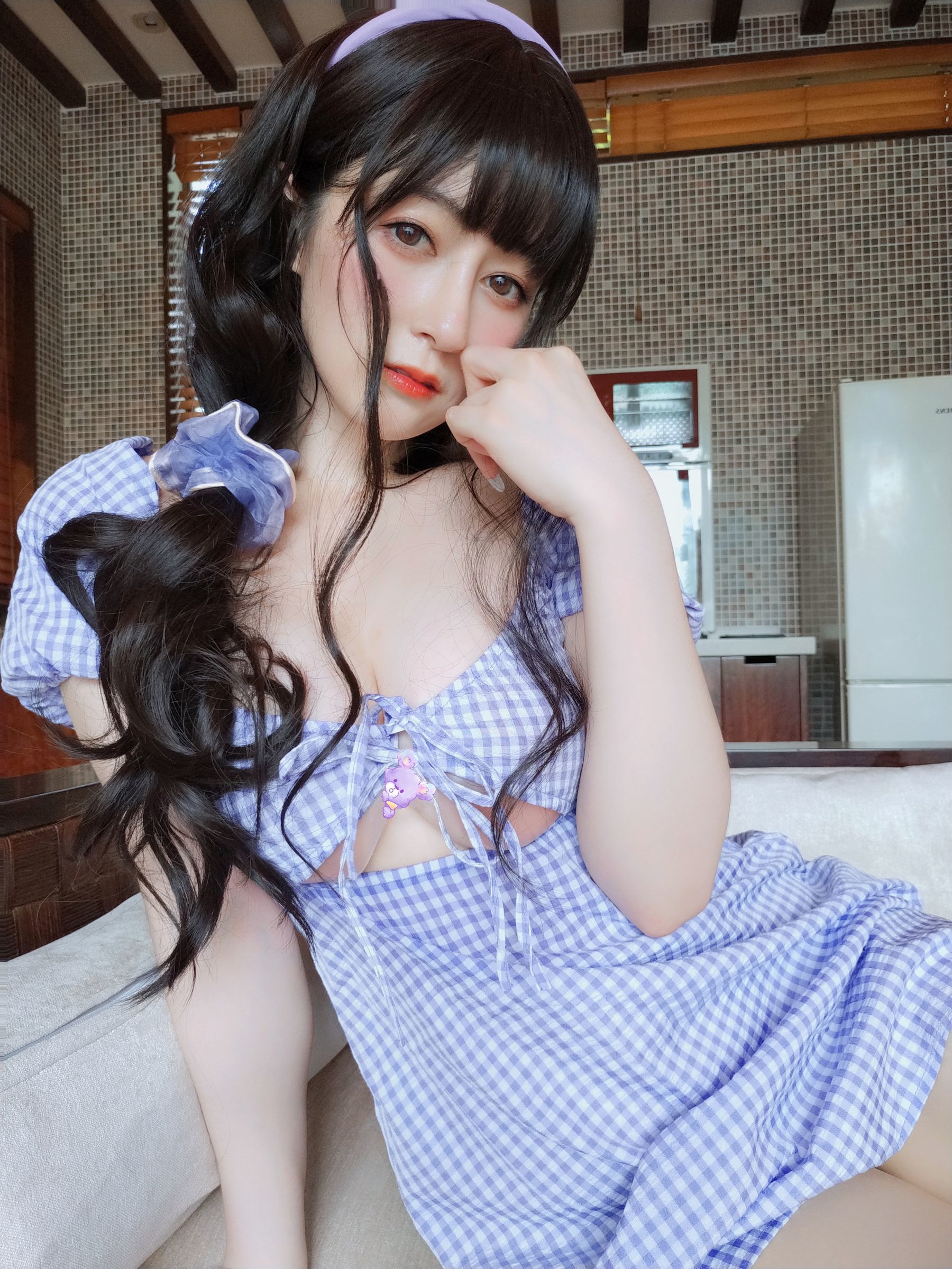  Coser小姐姐白银 - 夏日的格子连衣裙 第54张