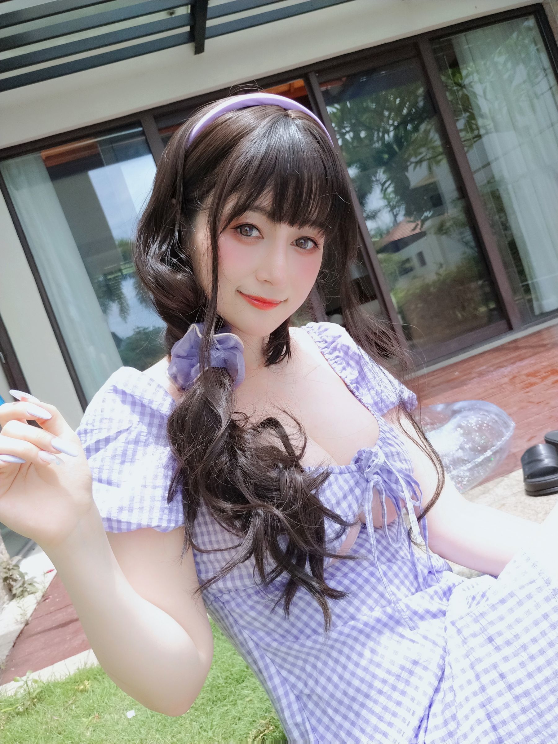  Coser小姐姐白银 - 夏日的格子连衣裙 第59张