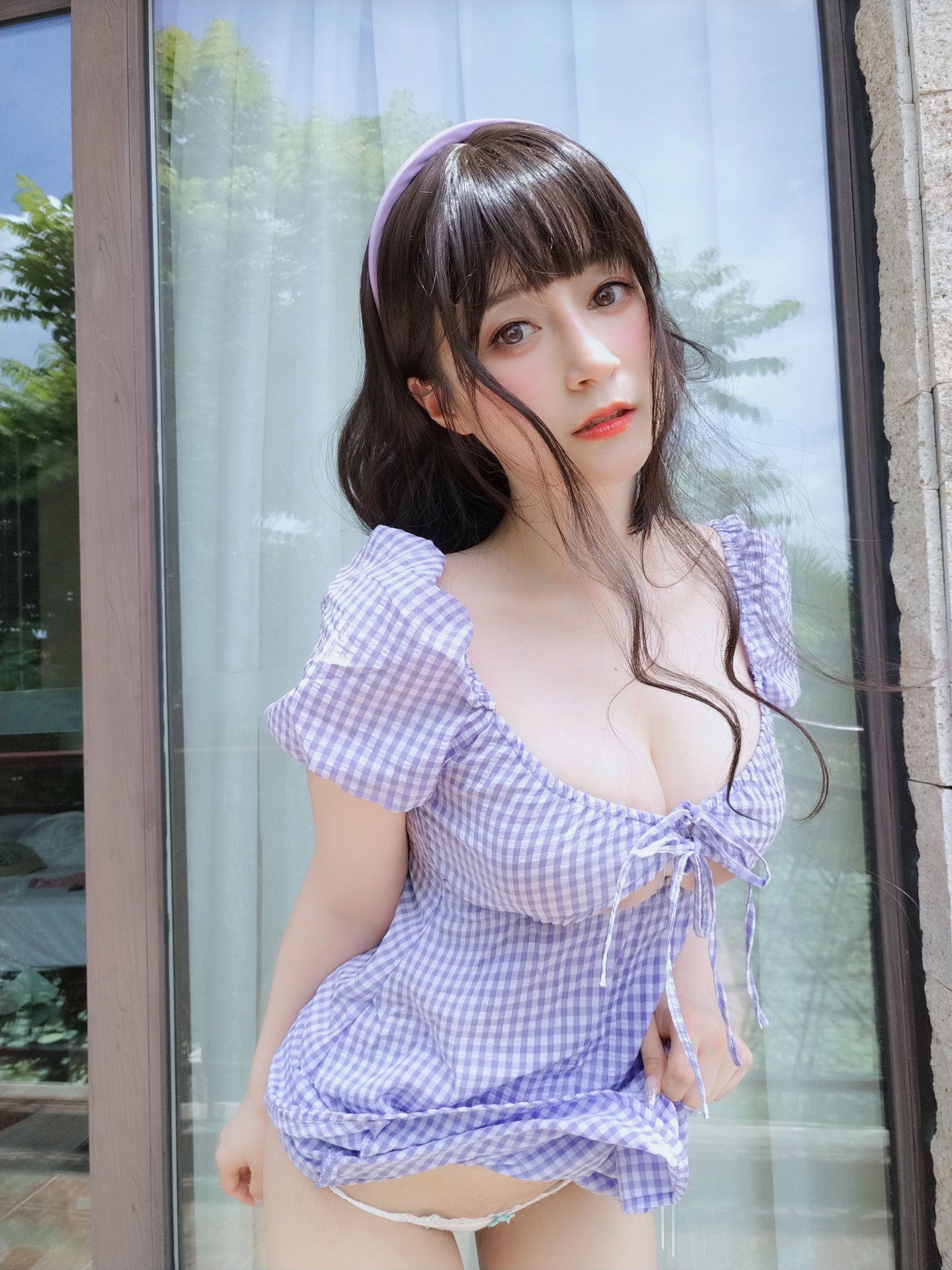  Coser小姐姐白银 - 夏日的格子连衣裙 第82张