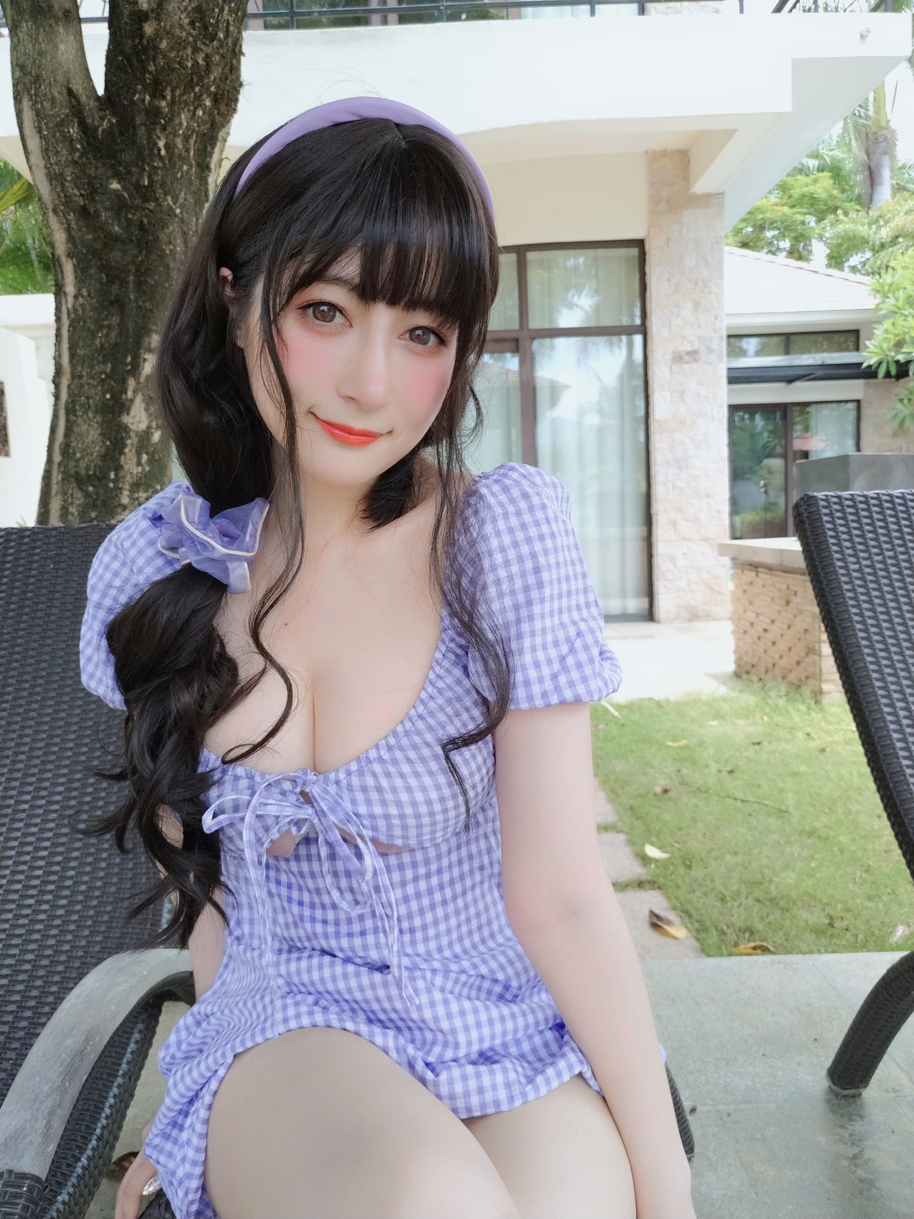  Coser小姐姐白银 - 夏日的格子连衣裙 第62张