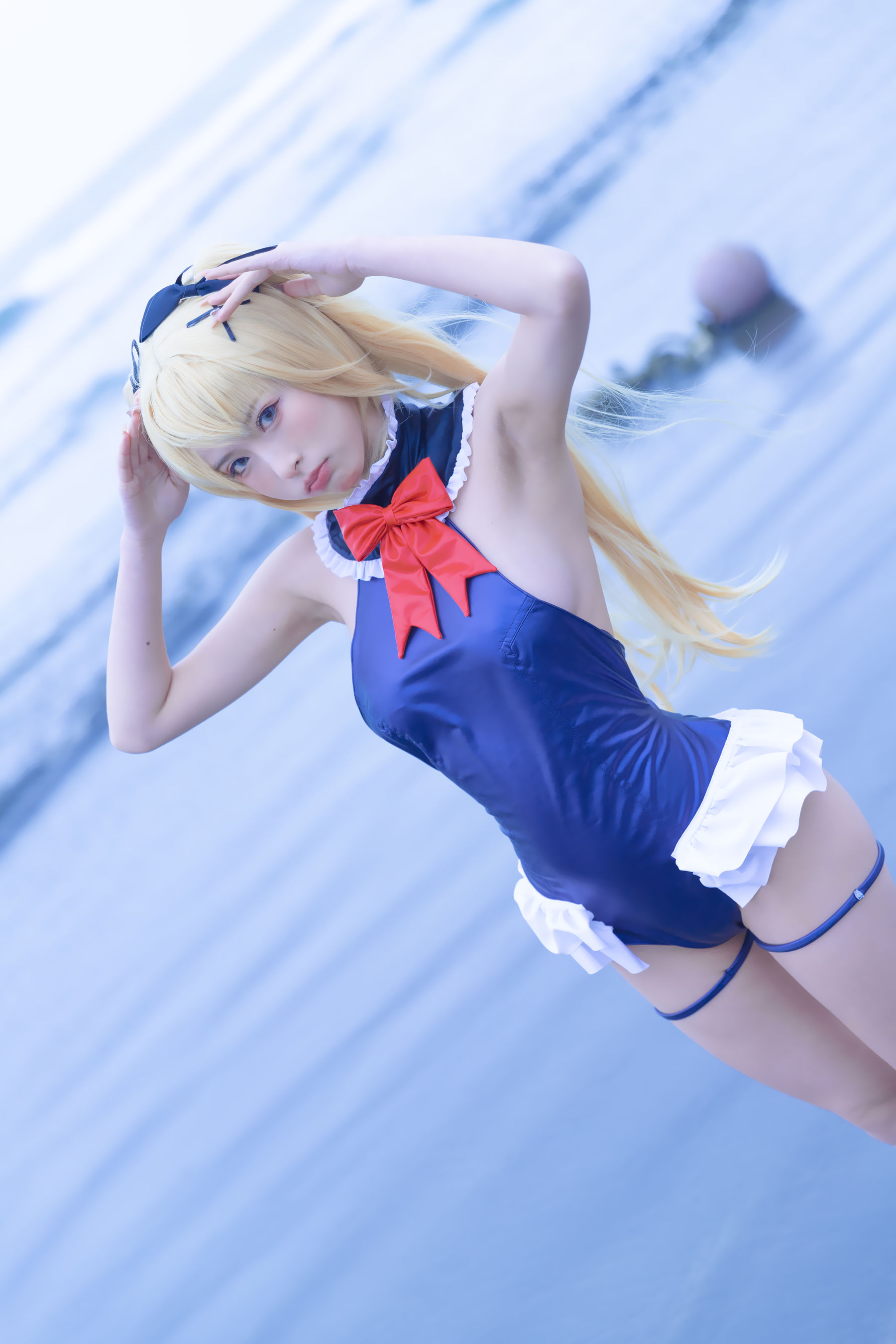  尤物清水由乃 - 玛丽萝丝蓝色泳衣 第3张