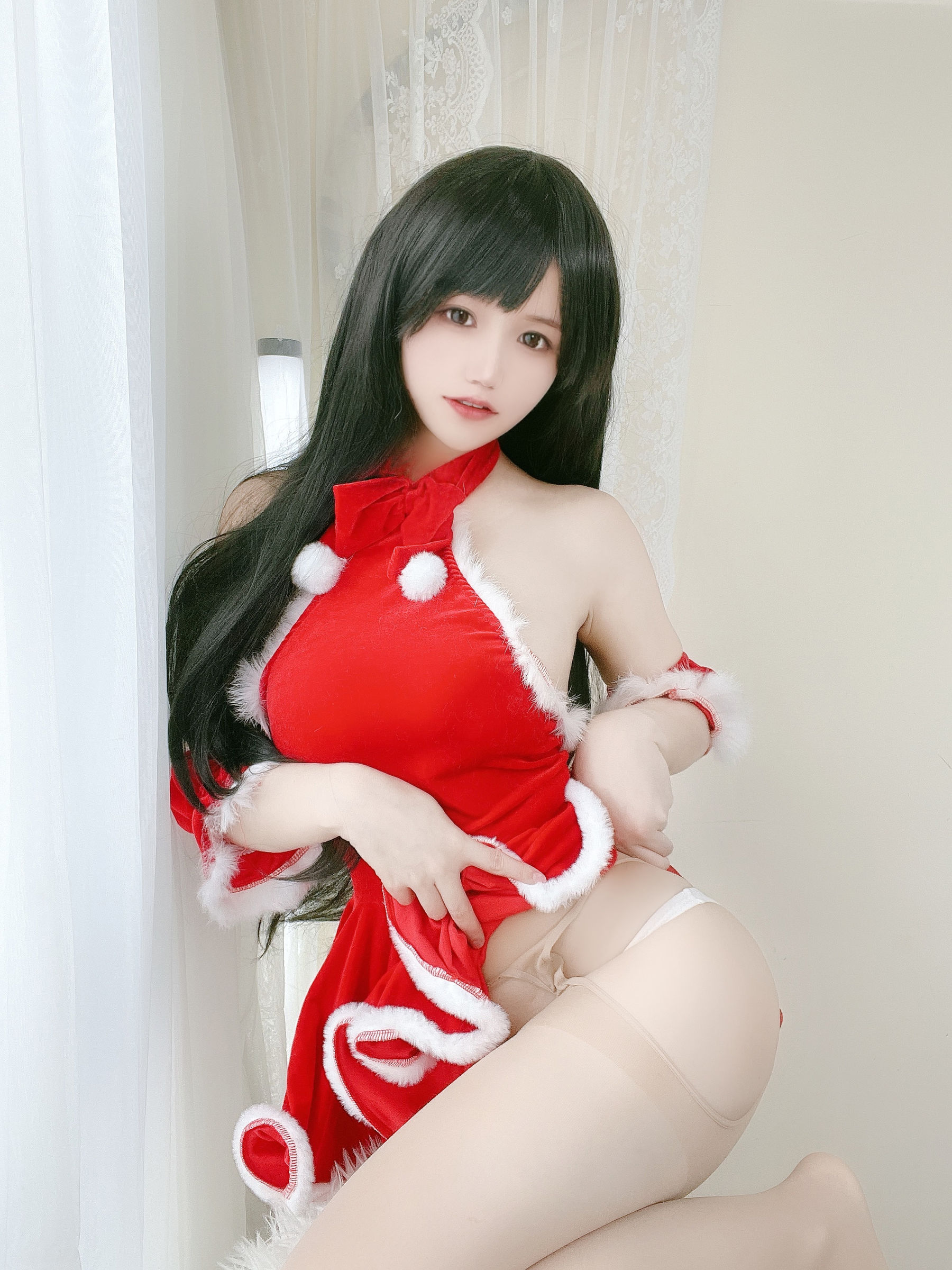 [网红COSER写真] 动漫博主小仓千代w - 红色圣诞礼物裙  第15张