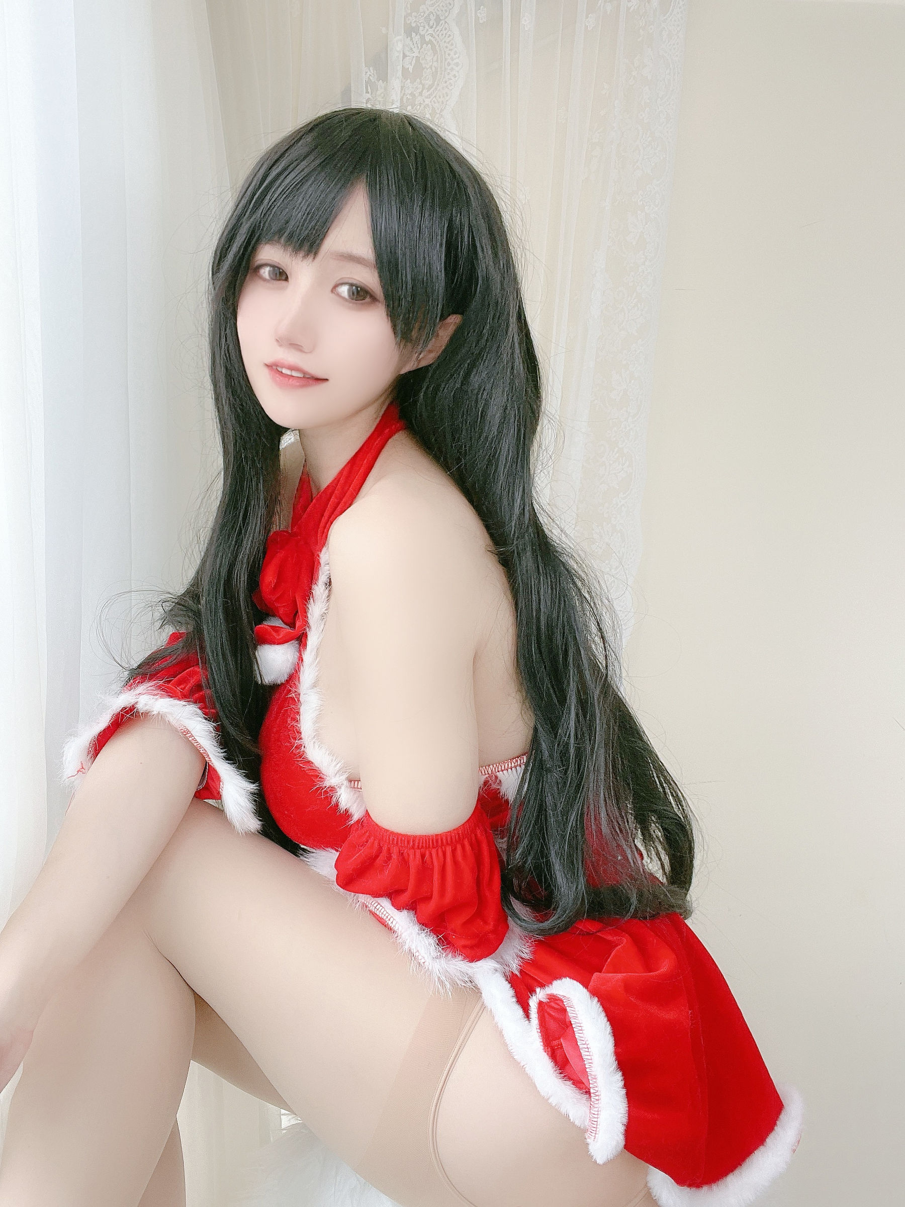 [网红COSER写真] 动漫博主小仓千代w - 红色圣诞礼物裙  第24张