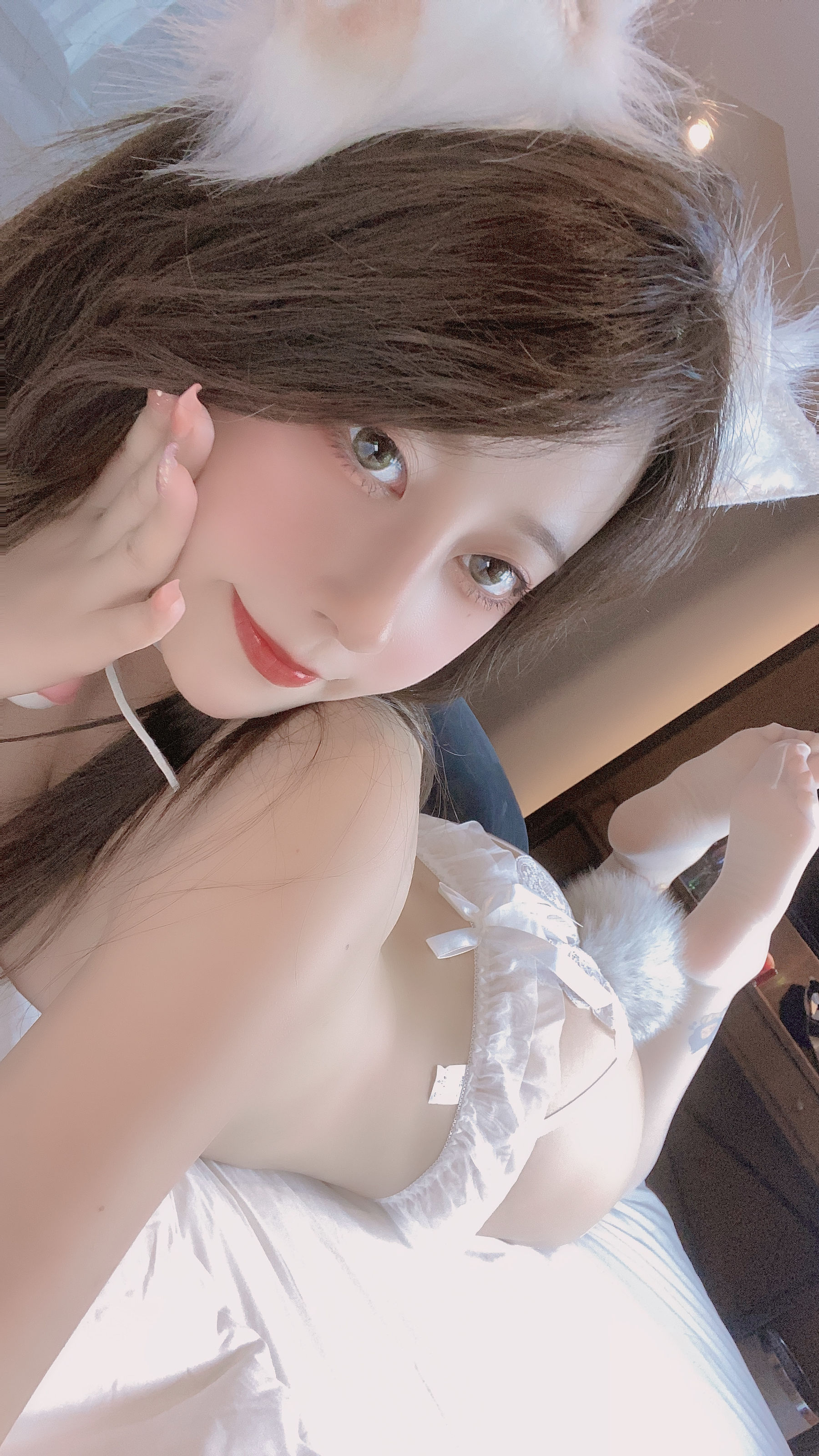  萌妹奈汐酱nice - 蕾丝白狐 第60张