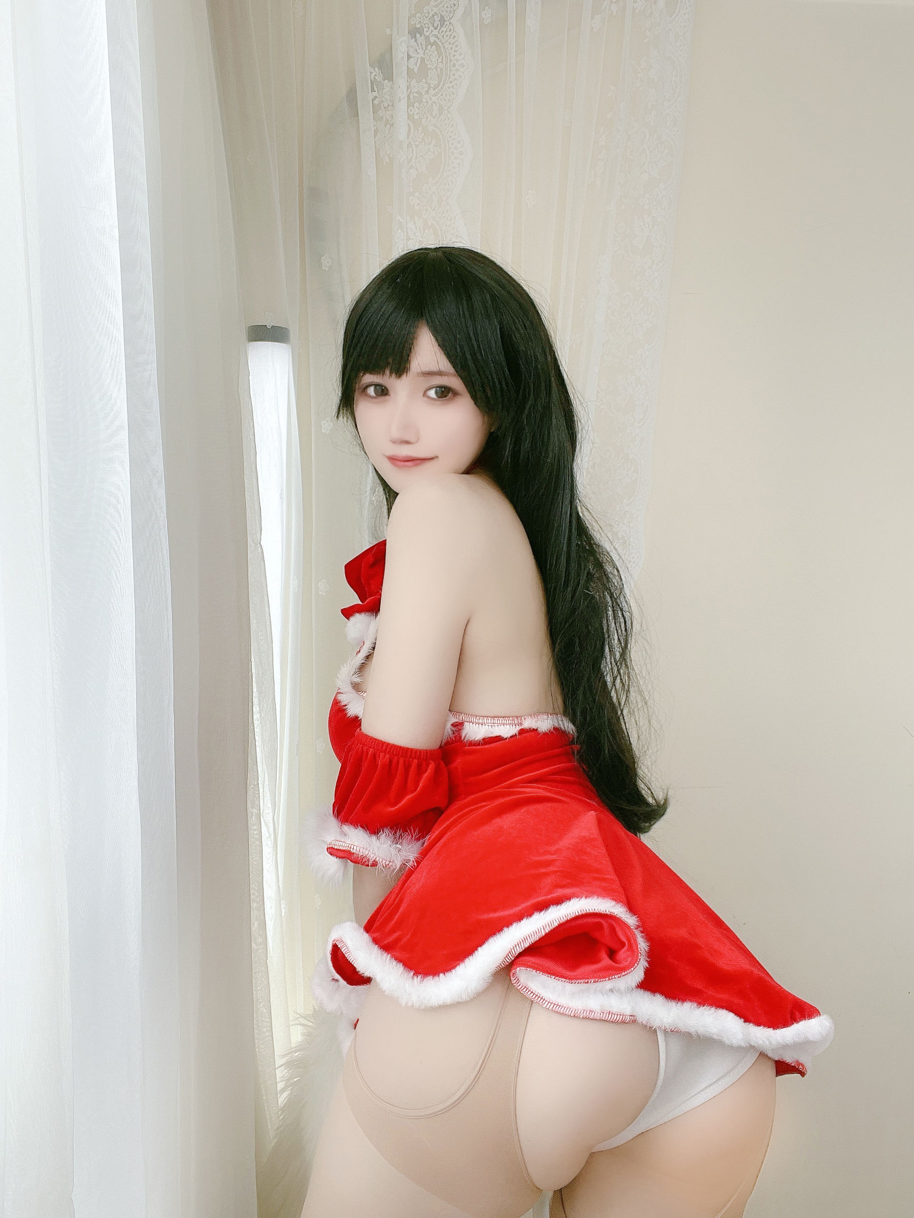 [网红COSER写真] 动漫博主小仓千代w - 红色圣诞礼物裙  第19张