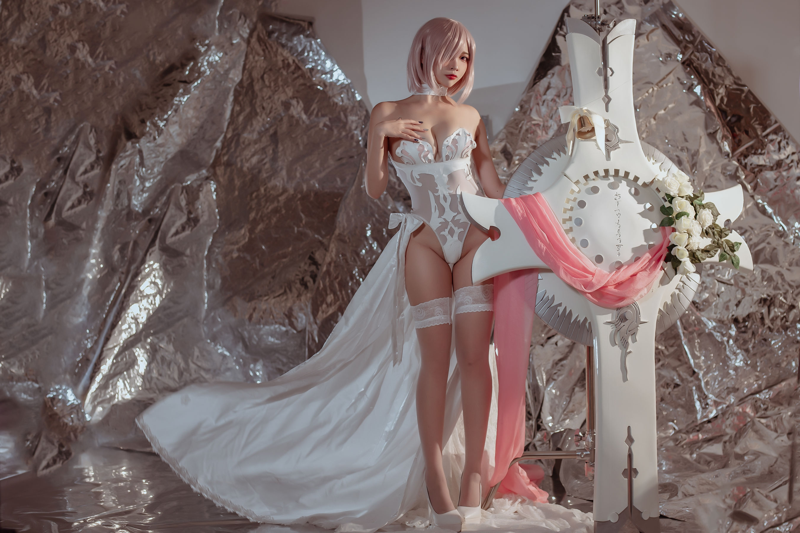  人气Coser二佐Nisa - fate玛修婚纱 第37张