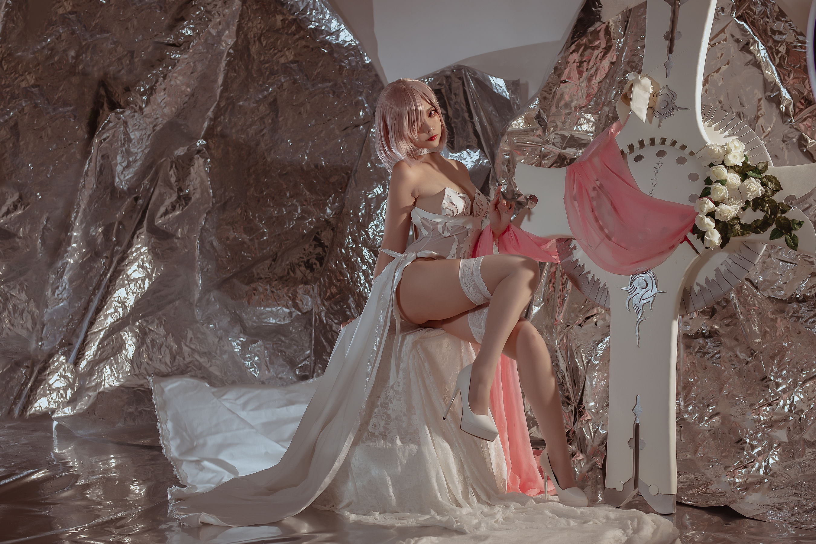  人气Coser二佐Nisa - fate玛修婚纱 第35张