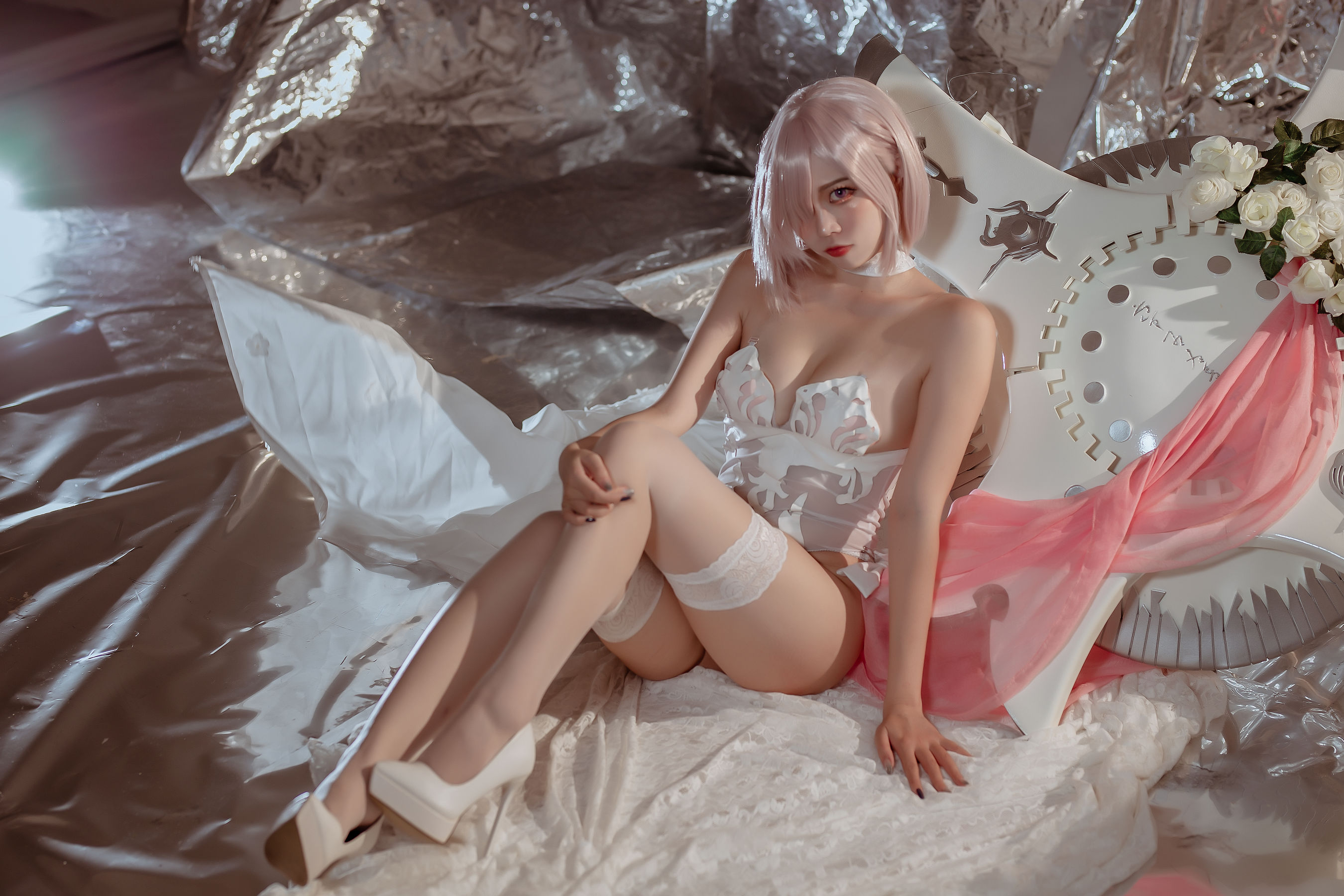  人气Coser二佐Nisa - fate玛修婚纱 第40张