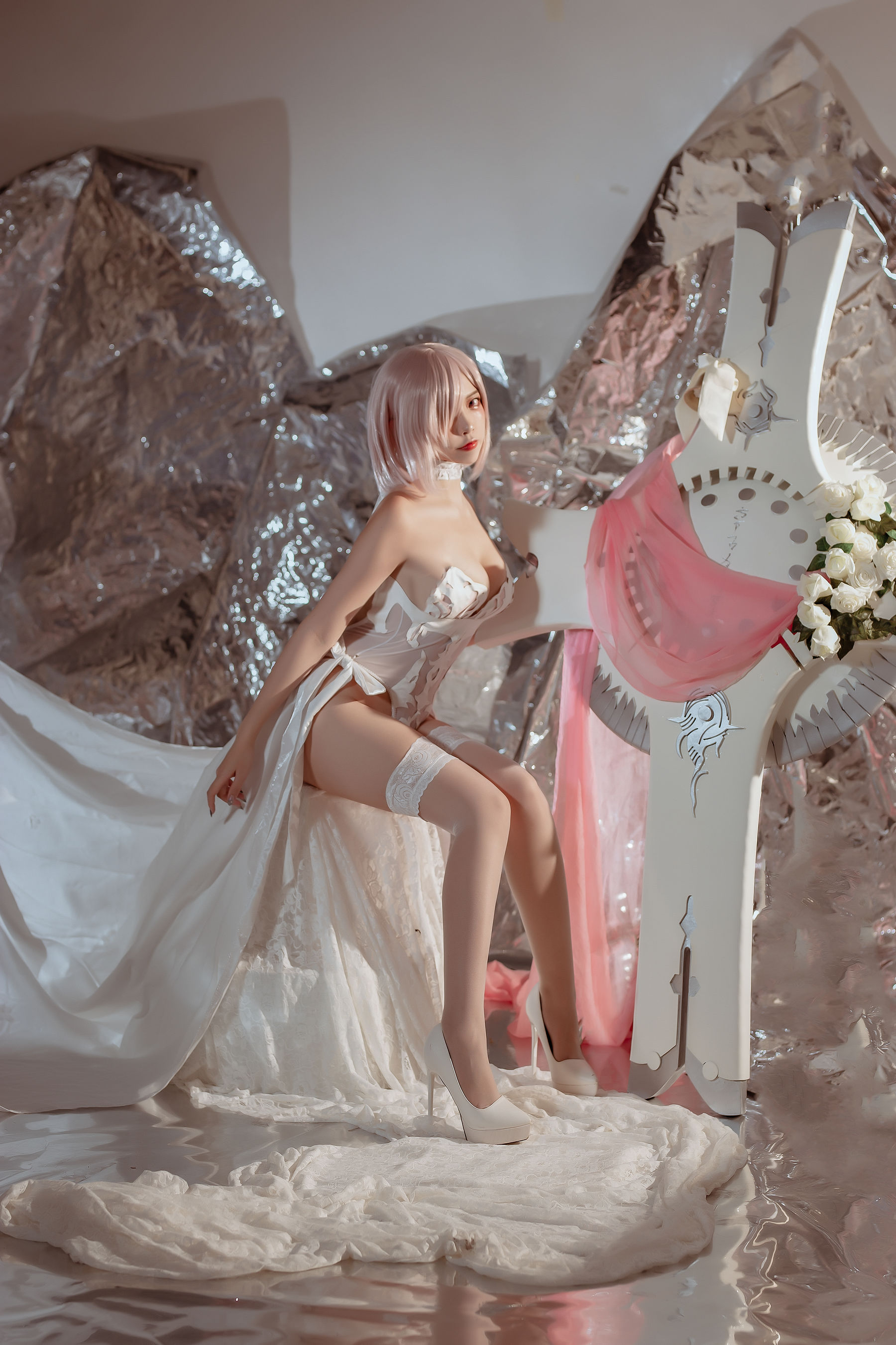  人气Coser二佐Nisa - fate玛修婚纱 第3张