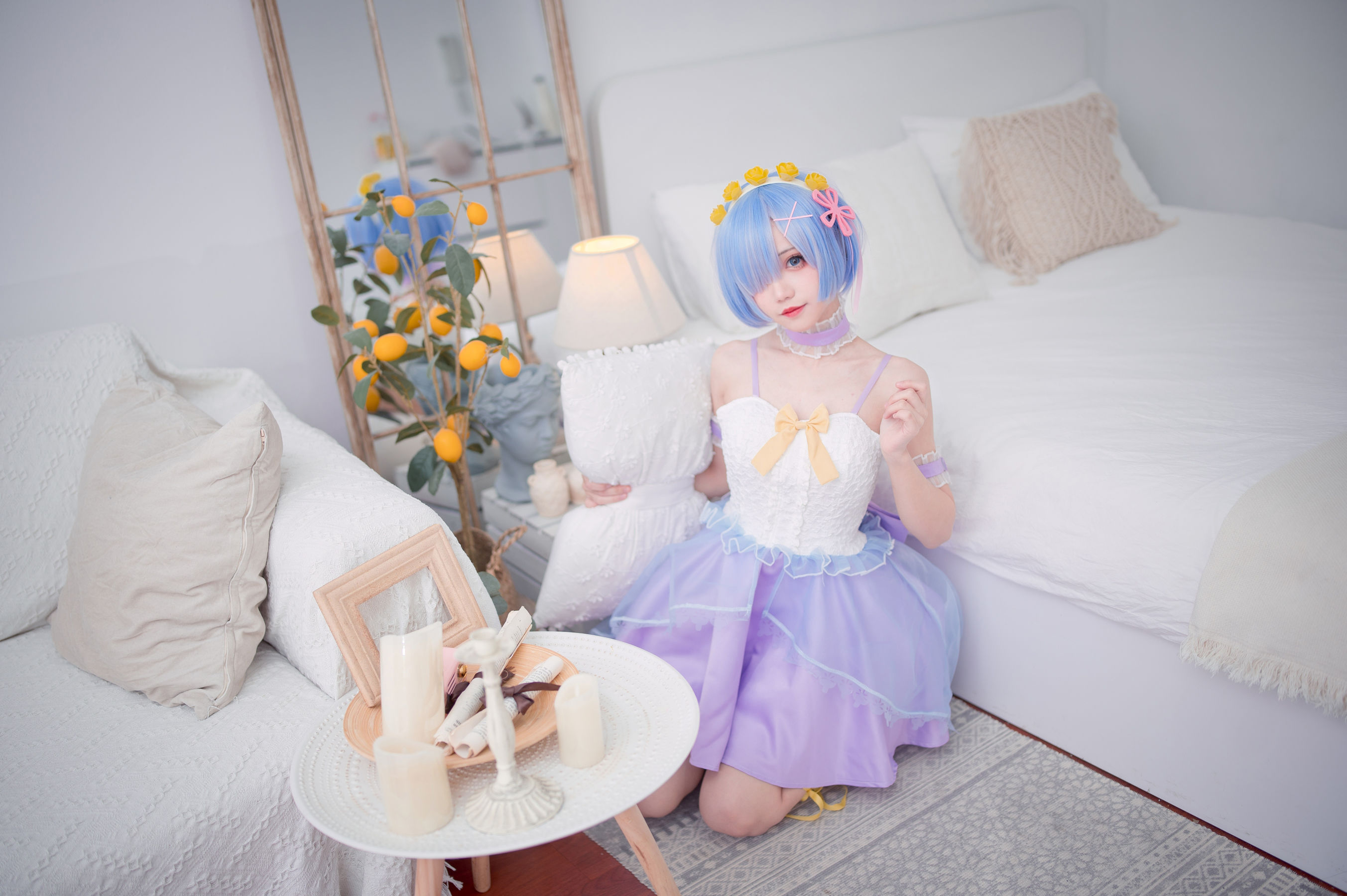 [福利COS] 花柒Hana - 天使蕾姆